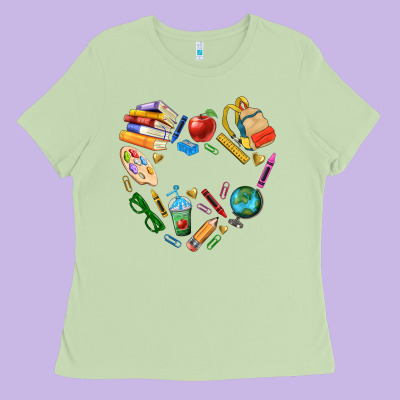 Teacher Heart Custom Ladies Tee Designed By Nancycooperartshop