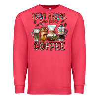 Cardinal Just A Girl Who Loves Coffee Premium Sweatshirt - CowhideDigitalArt