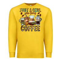 Lemon Just A Girl Who Loves Coffee Premium Sweatshirt - CowhideDigitalArt