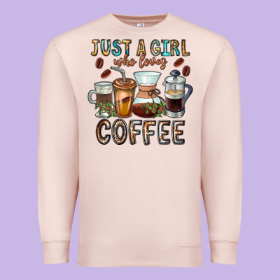 Just A Girl Who Loves Coffee Premium Sweatshirt Designed By Cowhidedigitalart