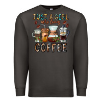Smoke Just A Girl Who Loves Coffee Premium Sweatshirt - CowhideDigitalArt