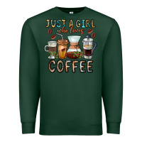 Sports Green Just A Girl Who Loves Coffee Premium Sweatshirt - CowhideDigitalArt