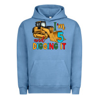 Pigment Pebble Blue i'm 5 and digging it Urban Hoodie - Artiststas
