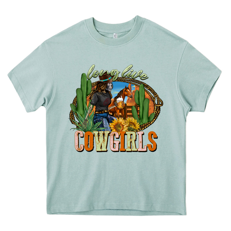 Long Live Cowgirls Heavy Core Tee by NancyCooperArtShop | Teevron