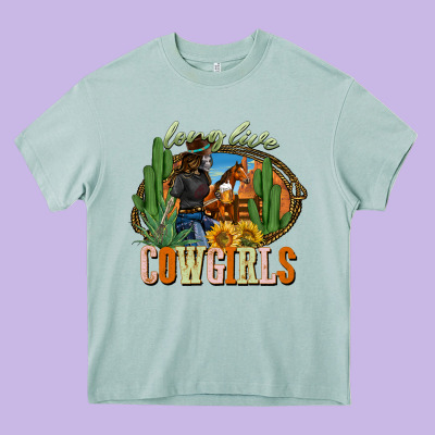 Long Live Cowgirls Heavy Core Tee Designed By Nancycooperartshop