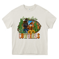Cream long live cowgirls Heavy Core Tee - NancyCooperArtShop