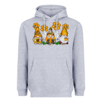 Heather Grey Honey Gnome Heavyweight Hoodie - CowhideDigitalArt