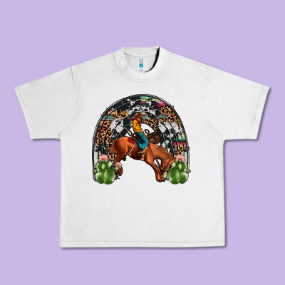Rodeo Cowboy Rainbow Urban Heavy Tee Designed By Jahusdesignshop