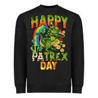 Black Happy St. Patrex Day Heavyweight Sweatshirt - CowGirlArtShop