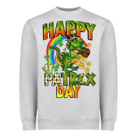 Heather Grey Happy St. Patrex Day Heavyweight Sweatshirt - CowGirlArtShop