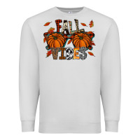Dove Grey autumn style with pumpkins Premium Sweatshirt - CowhideDigitalArt