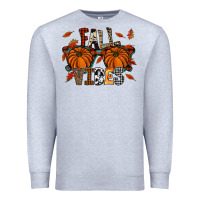 Heather Grey autumn style with pumpkins Premium Sweatshirt - CowhideDigitalArt