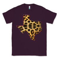 Plum Western Texas Map Leopard Pattern Classic Tee - Bettercallsaul