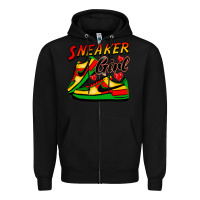 Black sneaker girl Zipper Hoodie - FaDigitalArtStudio