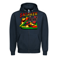 Navy sneaker girl Zipper Hoodie - FaDigitalArtStudio