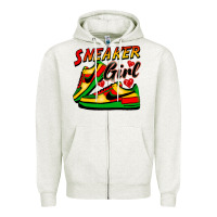 Oatmeal Heather sneaker girl Zipper Hoodie - FaDigitalArtStudio
