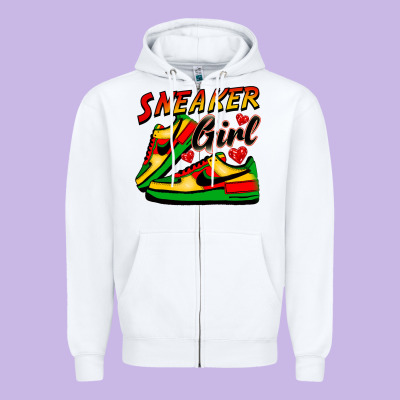 Sneaker Girl Zipper Hoodie Designed By Fadigitalartstudio