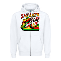 White sneaker girl Zipper Hoodie - FaDigitalArtStudio