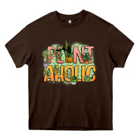 Chocolate Brown plantaholic Heavy Core Tee - NancyCooperArtShop