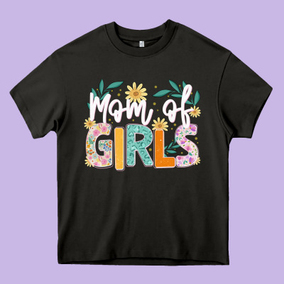 Mom Of Girls Heavy Core Tee Designed By Jahusdesignshop