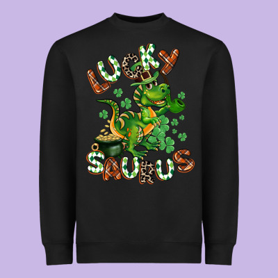 Lucky Saurus Heavyweight Sweatshirt Designed By Cowgirlartshop
