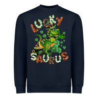 Navy Lucky Saurus Heavyweight Sweatshirt - CowGirlArtShop