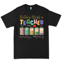 Black battery life of a teacher monday friday Premium Tee - MaliasSmallBusiness