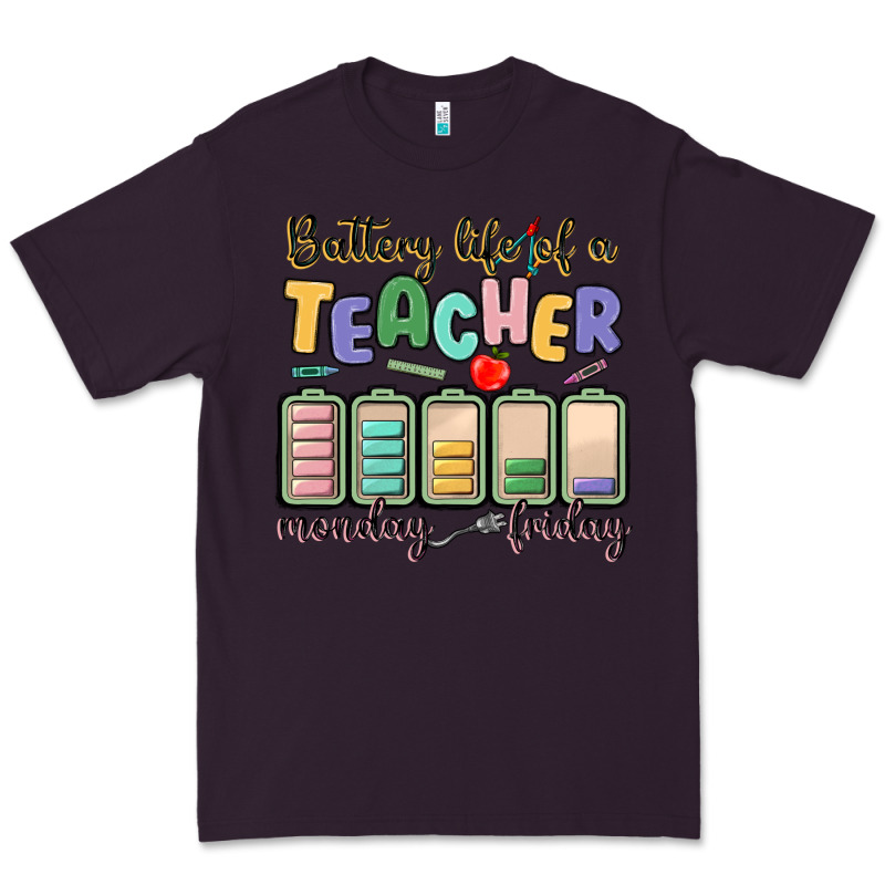 Battery Life Of A Teacher Monday Friday Premium Tee by MaliasSmallBusiness | Teevron