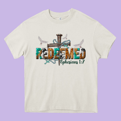 Redeemed Ephesians 1 7 Heavy Core Tee Designed By Nancycooperartshop