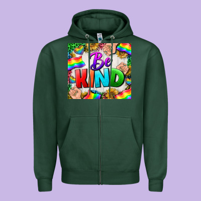 Western Be Kind Lgbtq Tumbler Zipper Hoodie Designed By Bundleandbundleshop