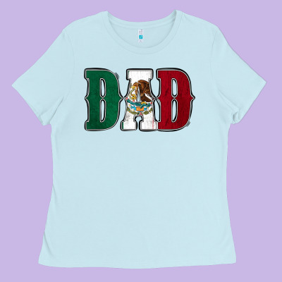Mexican Flag Dad Ladies Tee Designed By Jasminsmagicworld