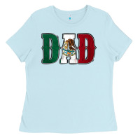 Baby Blue Mexican Flag Dad Ladies Tee - Jasminsmagicworld