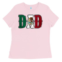 Bubblegum Pink Mexican Flag Dad Ladies Tee - Jasminsmagicworld
