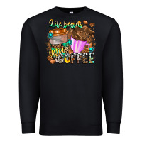 Black Life Begins After Coffee Premium Sweatshirt - CowhideDigitalArt