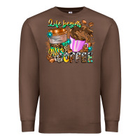 Chestnut Life Begins After Coffee Premium Sweatshirt - CowhideDigitalArt