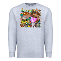 Heather Grey Life Begins After Coffee Premium Sweatshirt - CowhideDigitalArt
