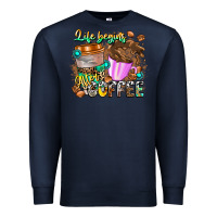 Navy Life Begins After Coffee Premium Sweatshirt - CowhideDigitalArt