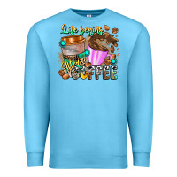 Ocean Blue Life Begins After Coffee Premium Sweatshirt - CowhideDigitalArt