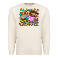 Sandshell Life Begins After Coffee Premium Sweatshirt - CowhideDigitalArt