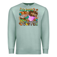 Seafoam Life Begins After Coffee Premium Sweatshirt - CowhideDigitalArt