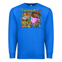 True Royal Life Begins After Coffee Premium Sweatshirt - CowhideDigitalArt