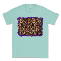 Seafoam mardi gras leopard background Classic Tee - RanaPortraitStore