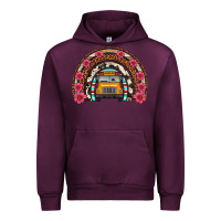 Mauve Wine school bus leopard cowhide rainbow Urban Hoodie - Artiststas