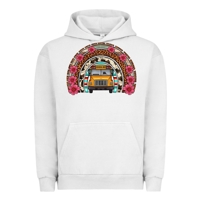 School Bus Leopard Cowhide Rainbow Urban Hoodie by Artiststas | Teevron