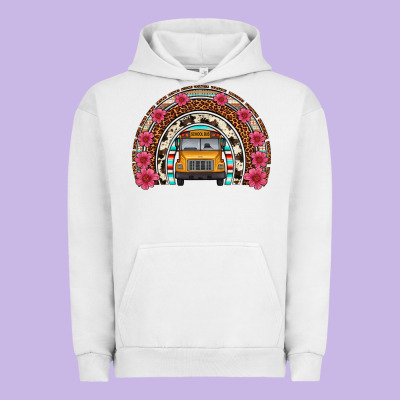 School Bus Leopard Cowhide Rainbow Urban Hoodie Designed By Artiststas