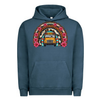 Pigment Midnight Navy school bus leopard cowhide rainbow Urban Hoodie - Artiststas