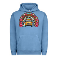 Pigment Pebble Blue school bus leopard cowhide rainbow Urban Hoodie - Artiststas