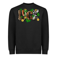 Black Western luck St. Patrick's Day Heavyweight Sweatshirt - CowGirlArtShop