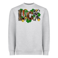 Heather Grey Western luck St. Patrick's Day Heavyweight Sweatshirt - CowGirlArtShop