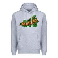 Heather Grey Kentucky map St. Patrick's Day Premium Hoodie - FaDigitalArtStudio